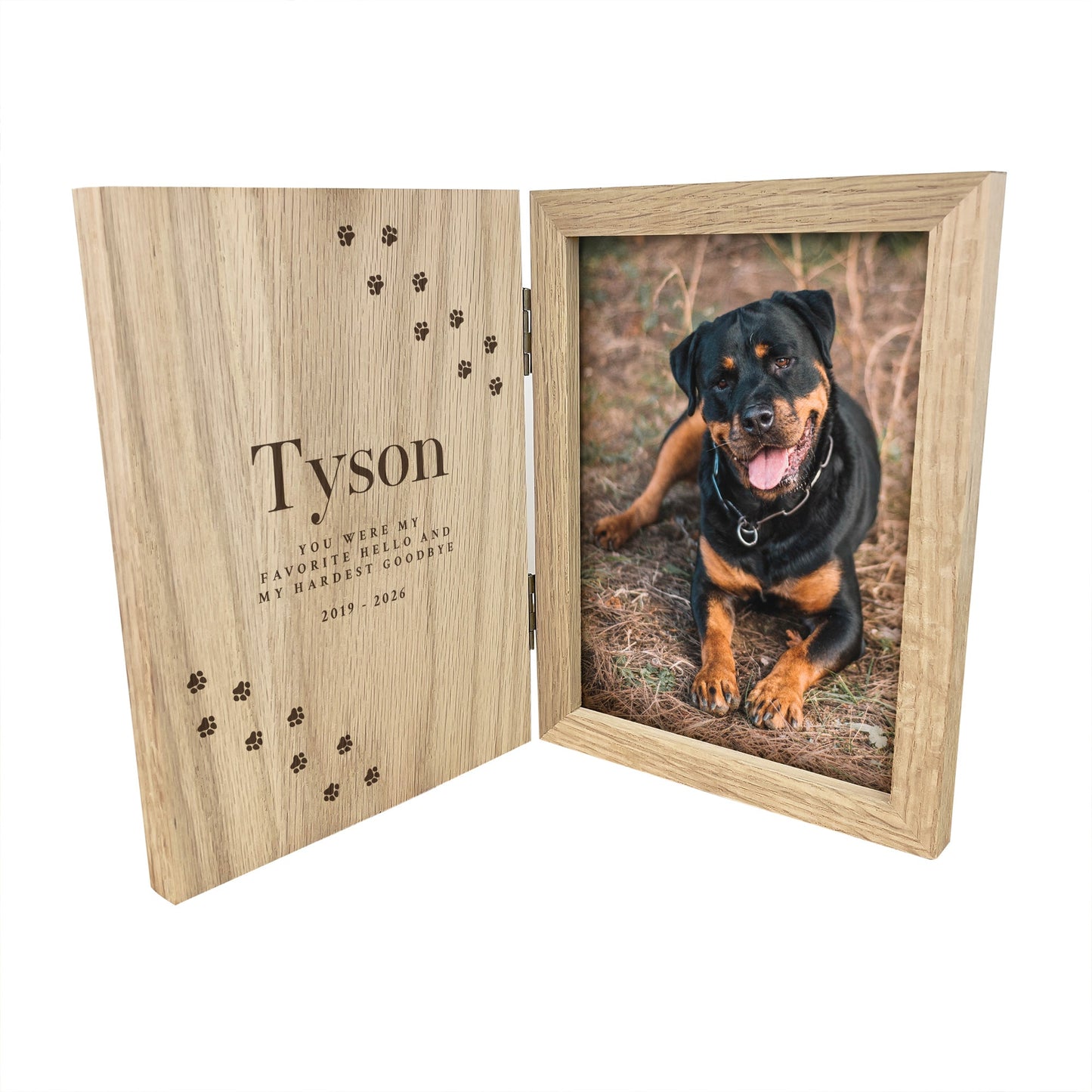 Personalised Pet Paw Prints Book Photo Frame