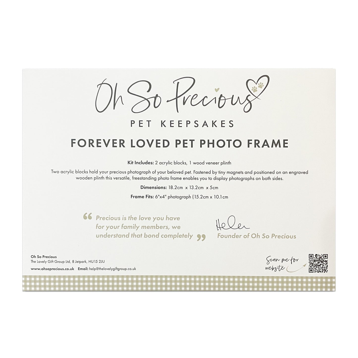 Forever Loved Pet Photo Frame - Oh So Precious