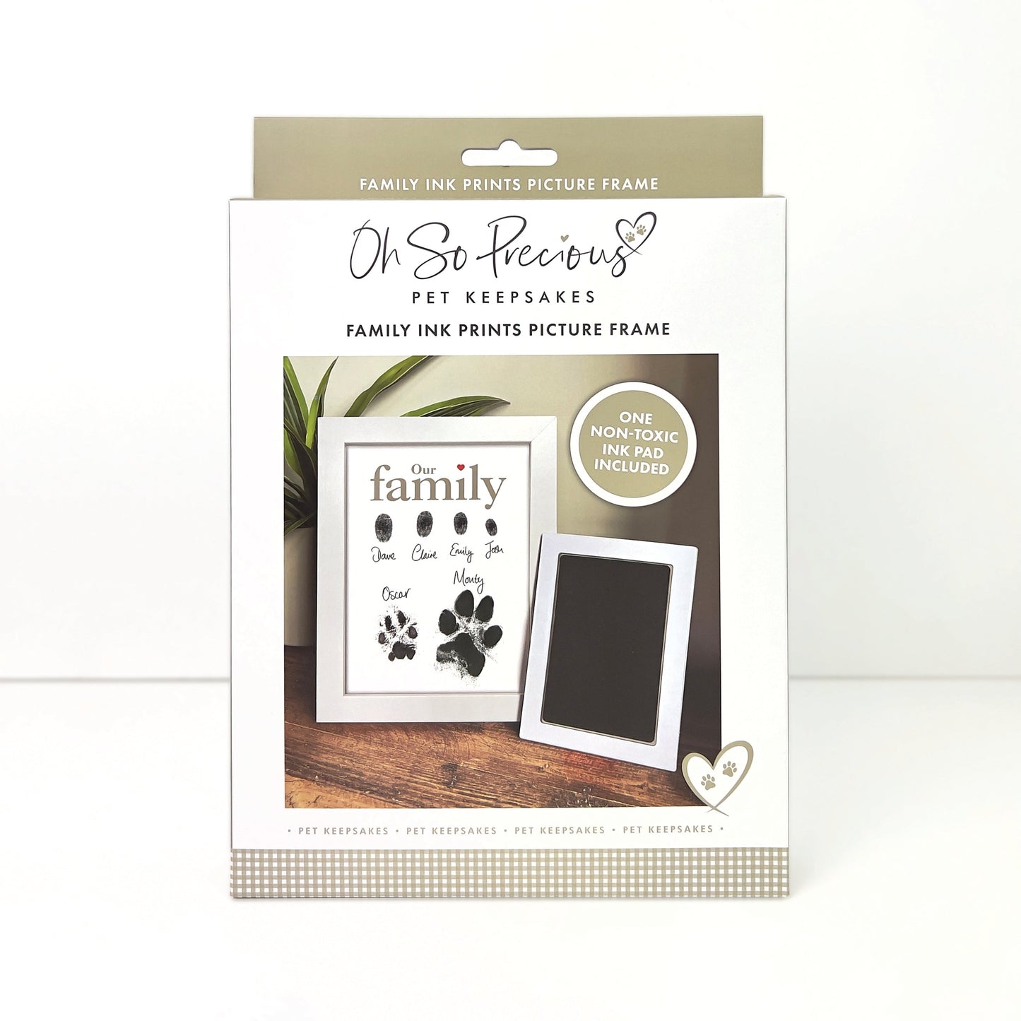 Framed Family Finger/Paw Print Frame With Ink Kit - Oh So Precious