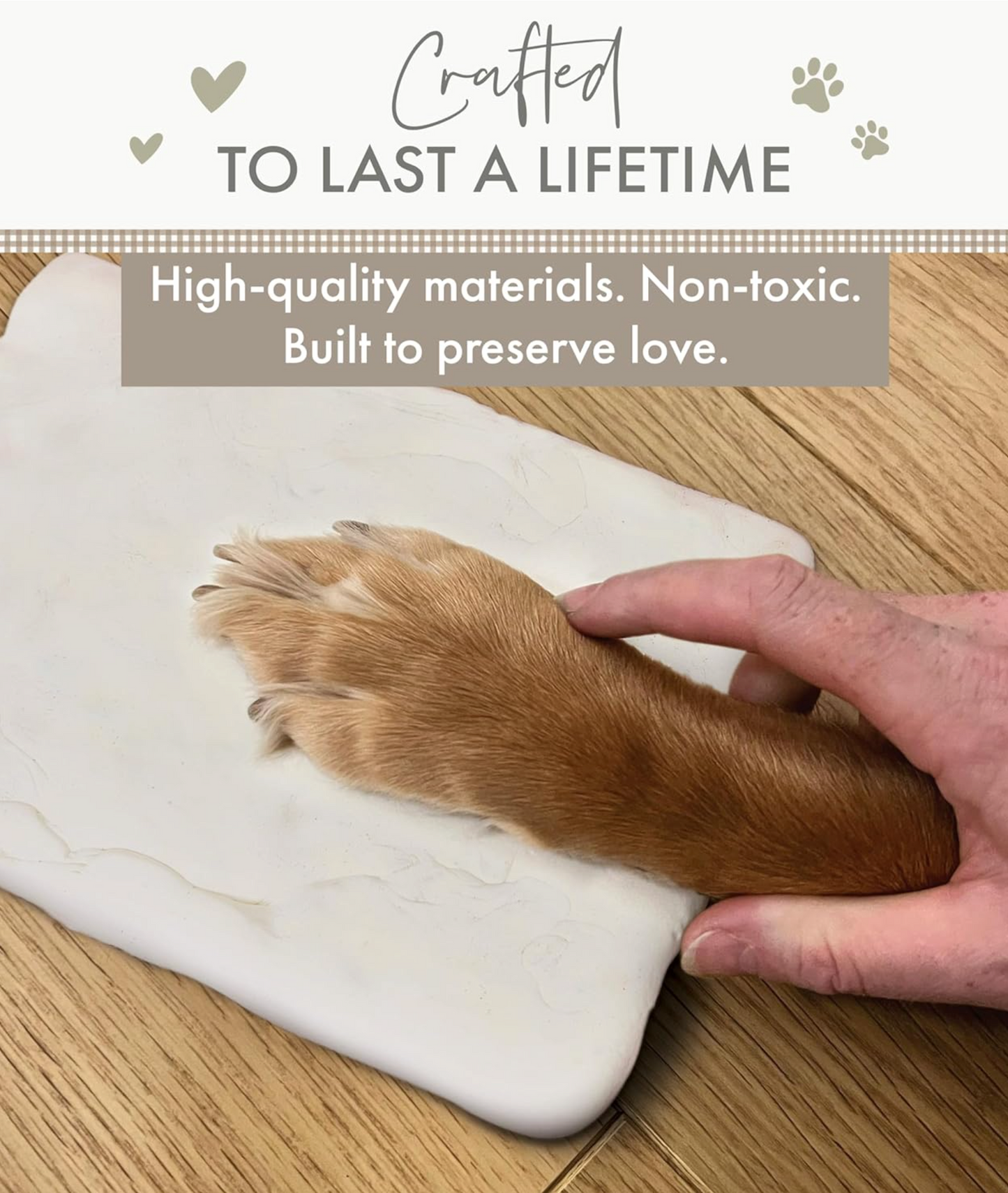 Personalised Paw Print Clay Mould & Photo Frame Kit