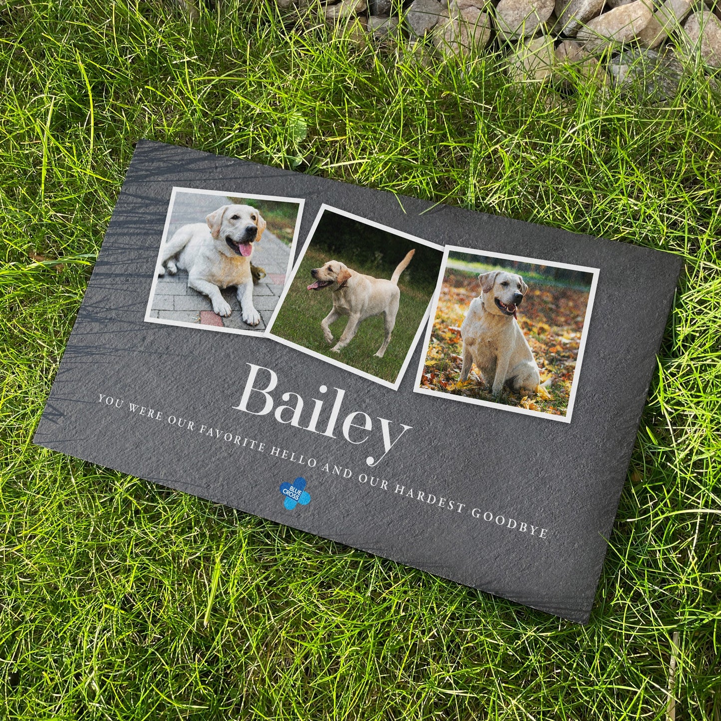 Blue Cross Personalised Pet Photo Slate Garden Marker