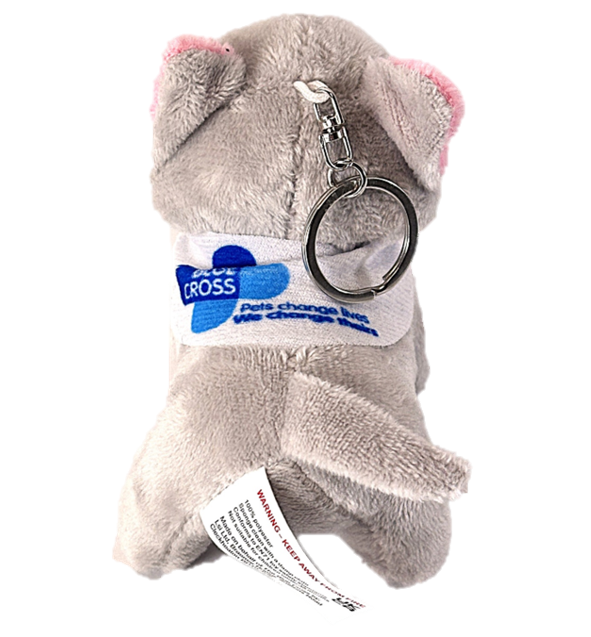 Blue Cross plush cat keyring