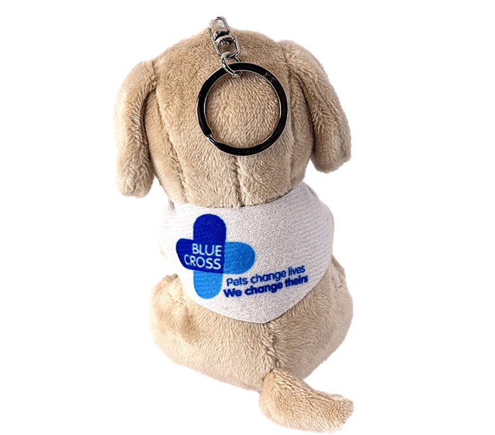 Blue Cross plush dog keyring