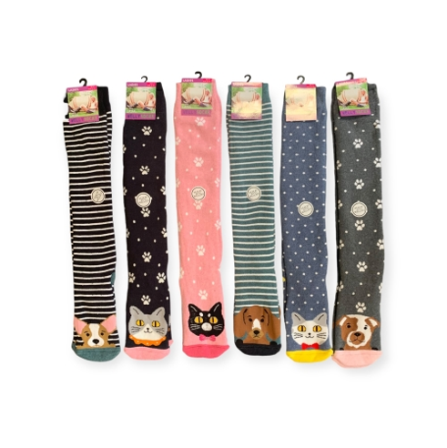 Cat and dog design wellington boot socks