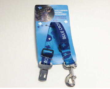Blue Cross seat belt attachment