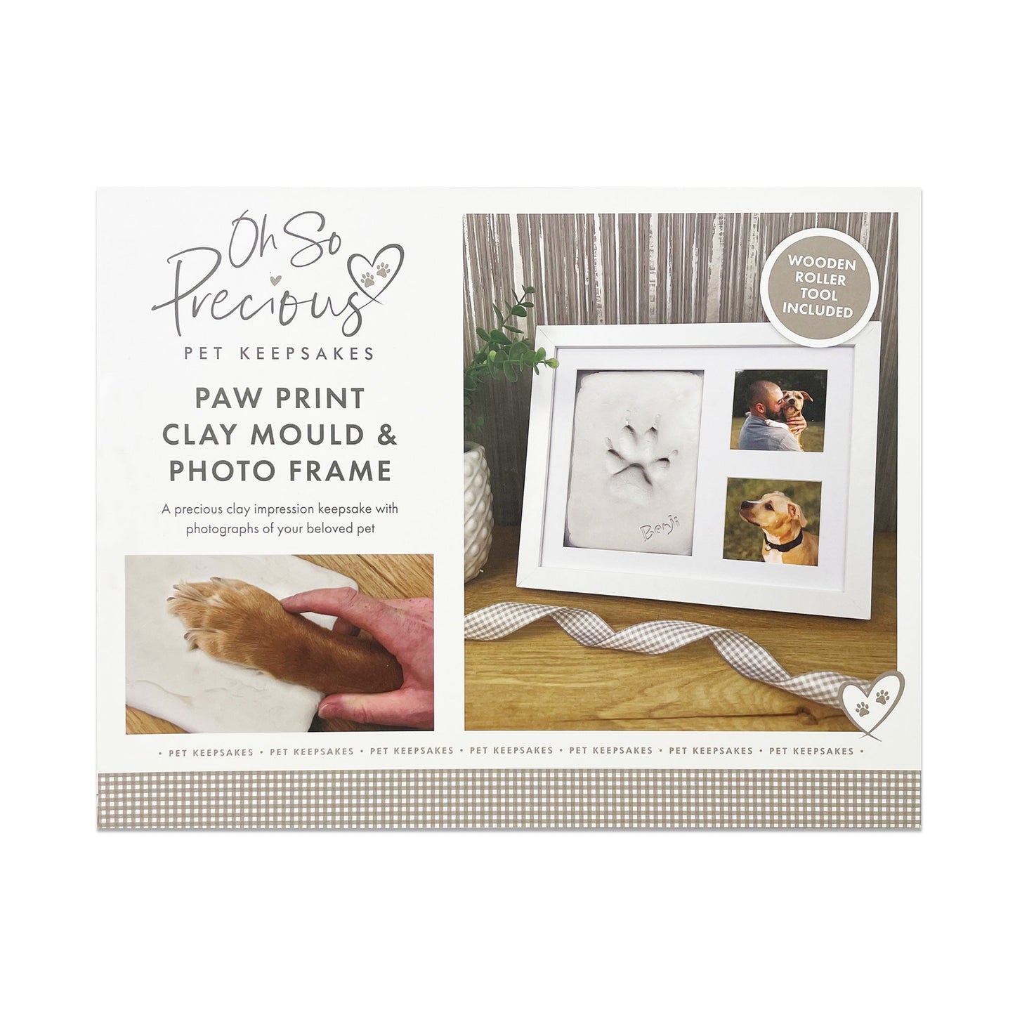 Paw Print Clay Mould & Photo Frame Kit - Oh So Precious