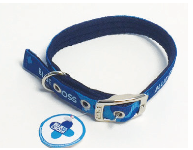 Blue Cross dog collar - webbing and softex
