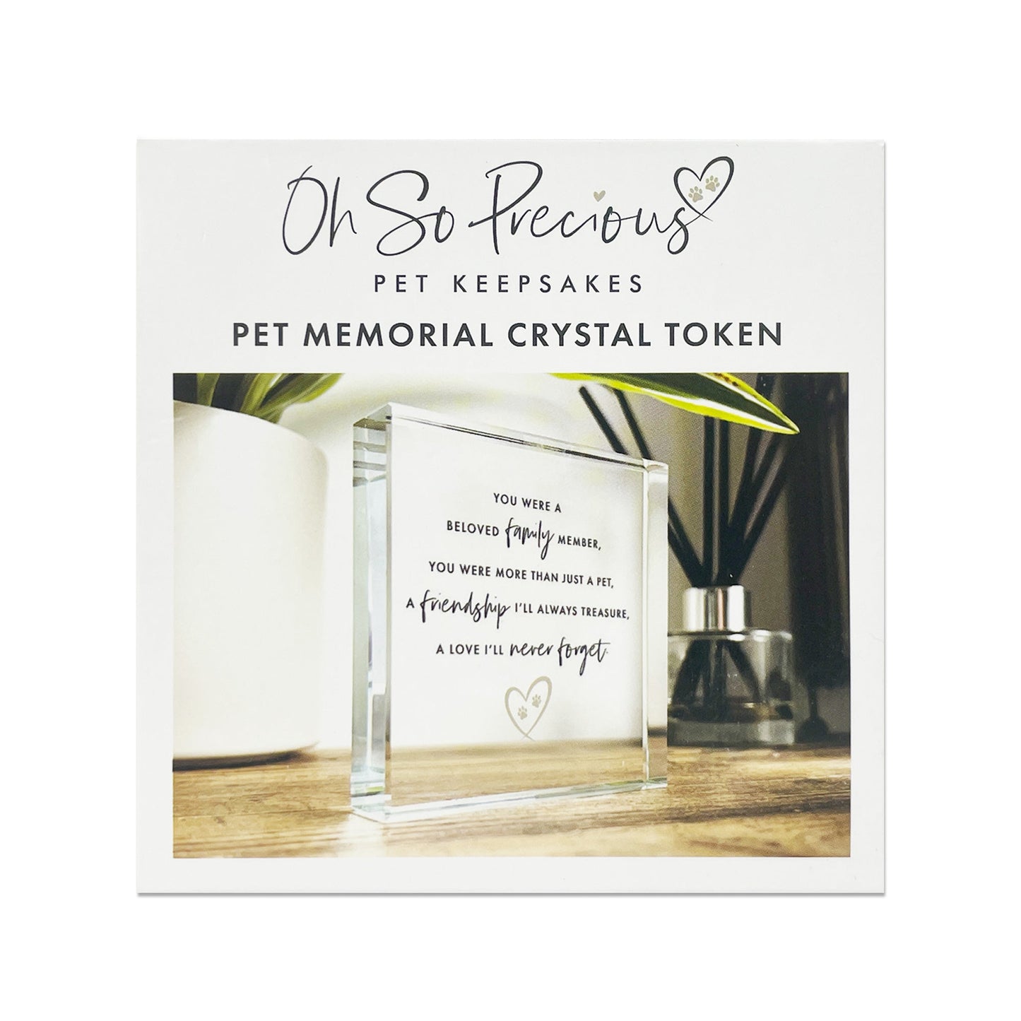 Pet Memorial Crystal Token - Oh So Precious