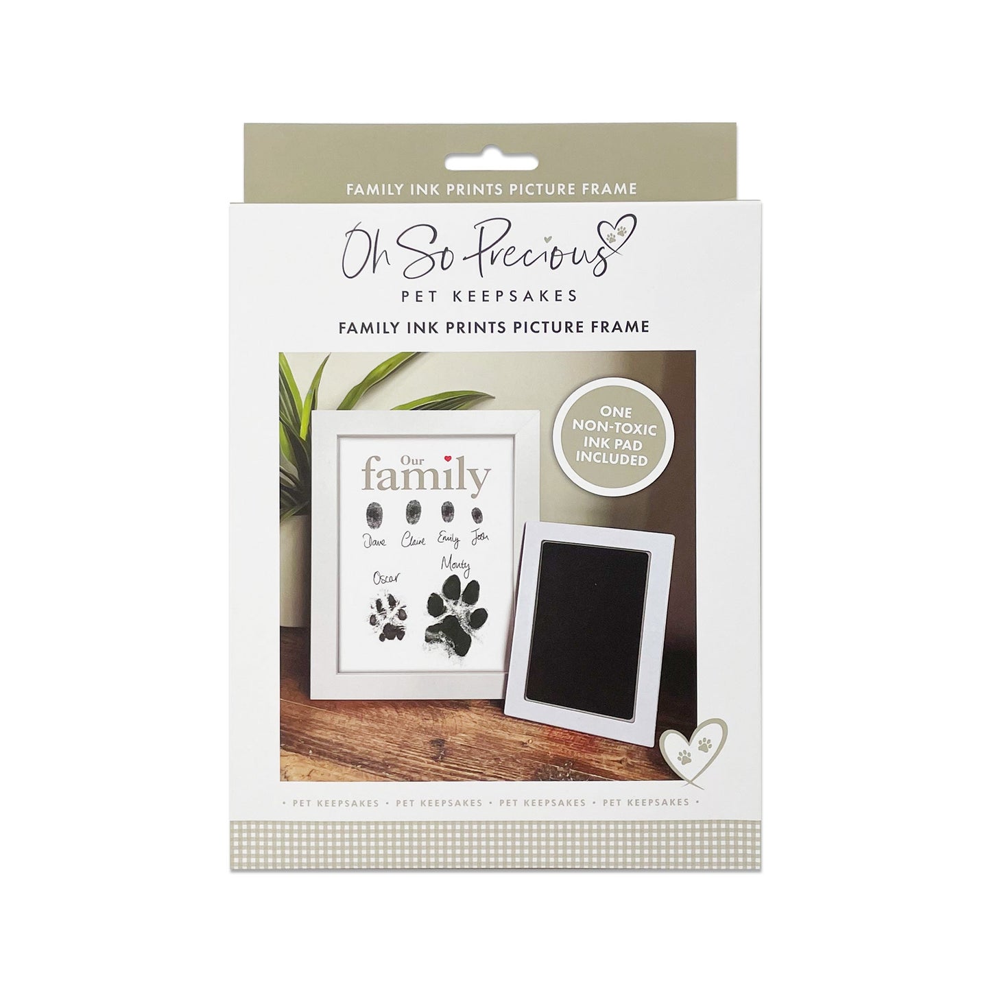 Framed Family Finger/Paw Print Frame With Ink Kit - Oh So Precious