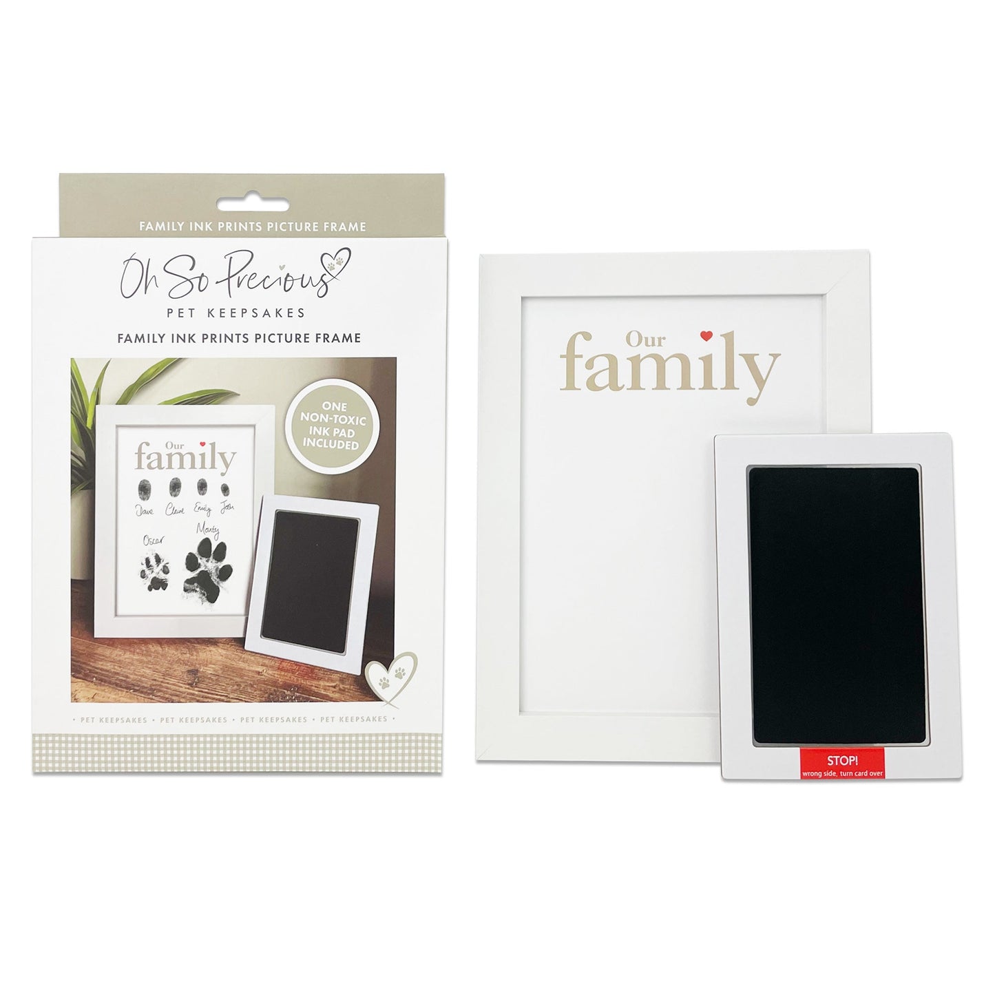 Framed Family Finger/Paw Print Frame With Ink Kit - Oh So Precious