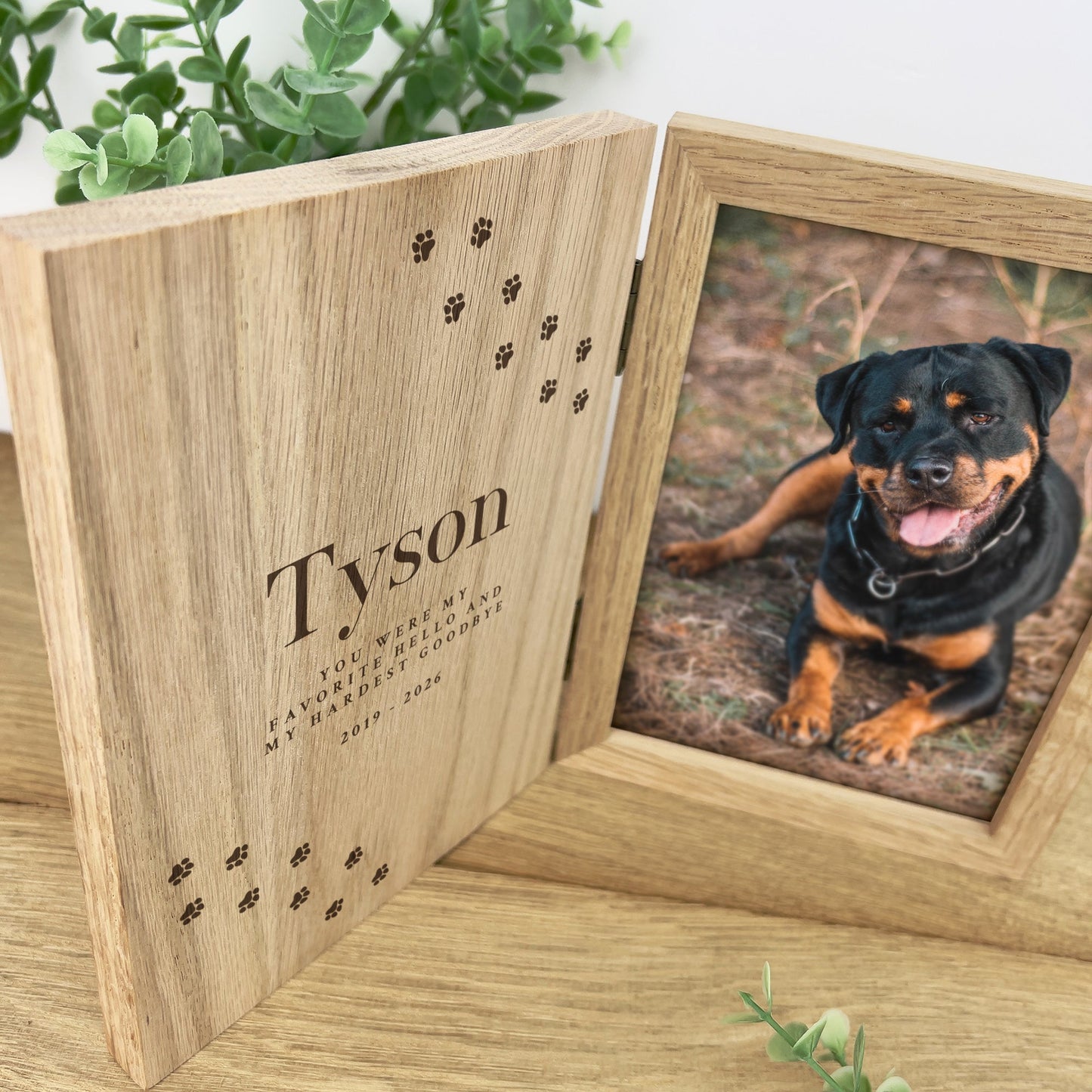 Personalised Pet Paw Prints Book Photo Frame