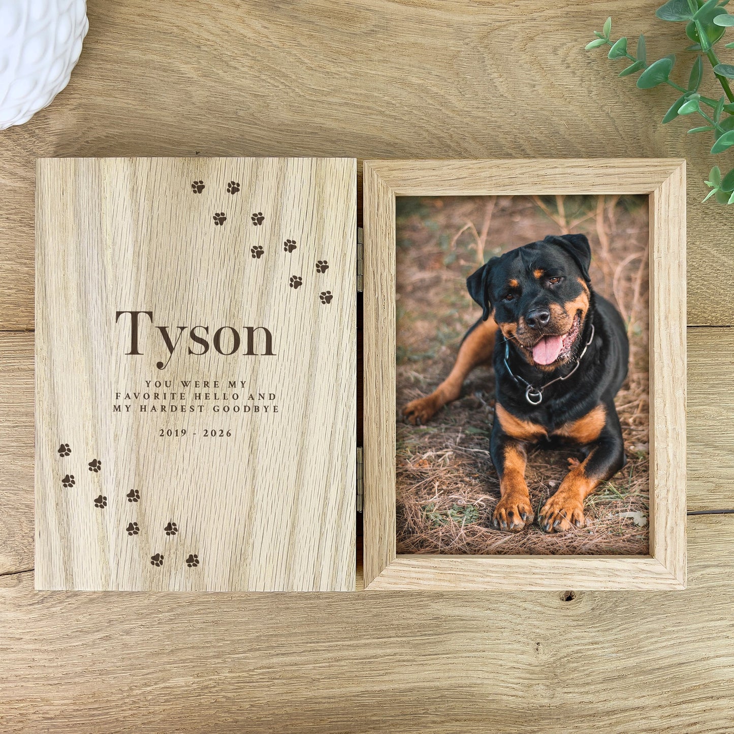 Personalised Pet Paw Prints Book Photo Frame