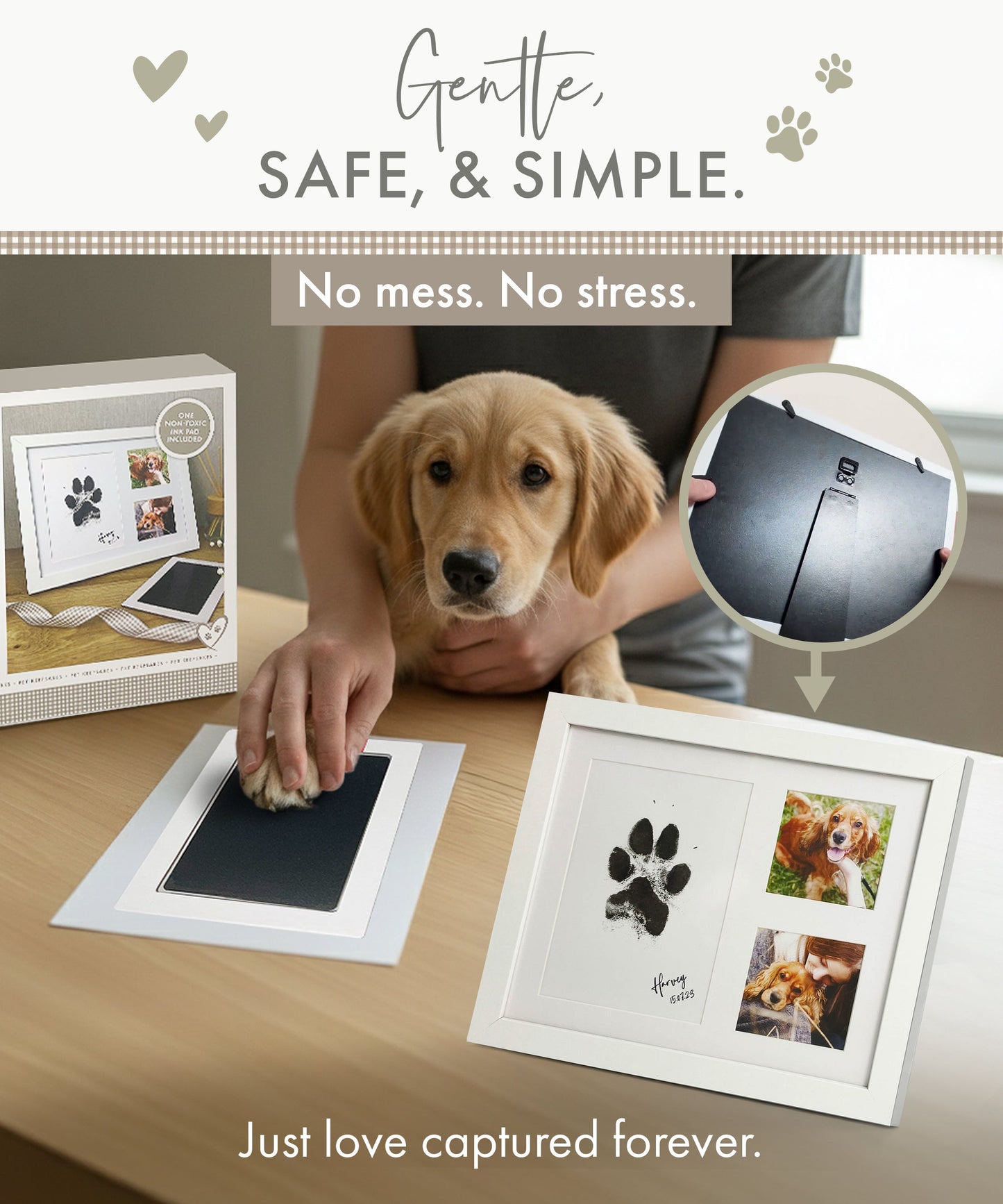 Paw Print Ink Keepsake Photo Frame Kit - Oh So Precious