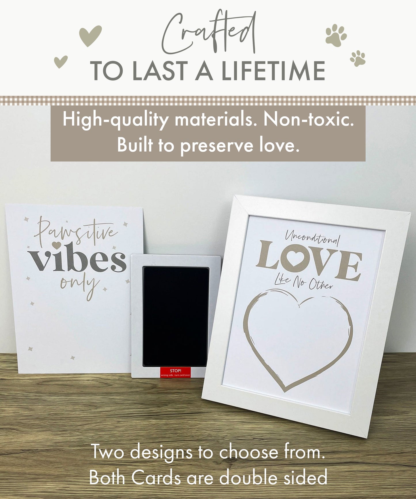 Paw Print Ink Picture Frame With 2 Designs + Ink Pad - Oh So Precious