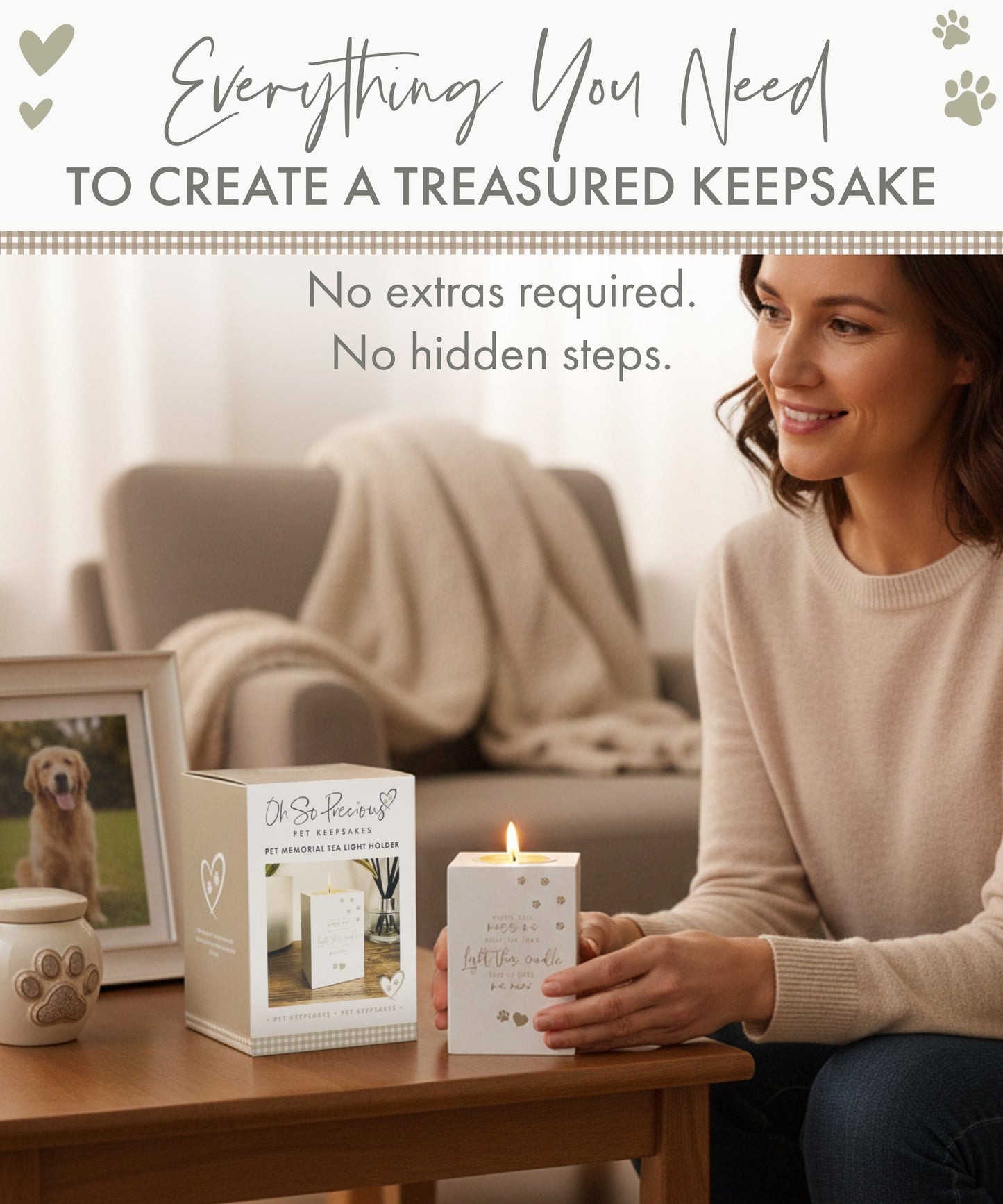 Pet Memorial Tea Light Holder - Oh So Precious