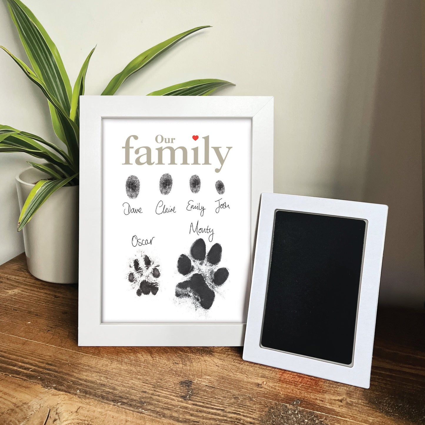 Framed Family Finger/Paw Print Frame With Ink Kit - Oh So Precious