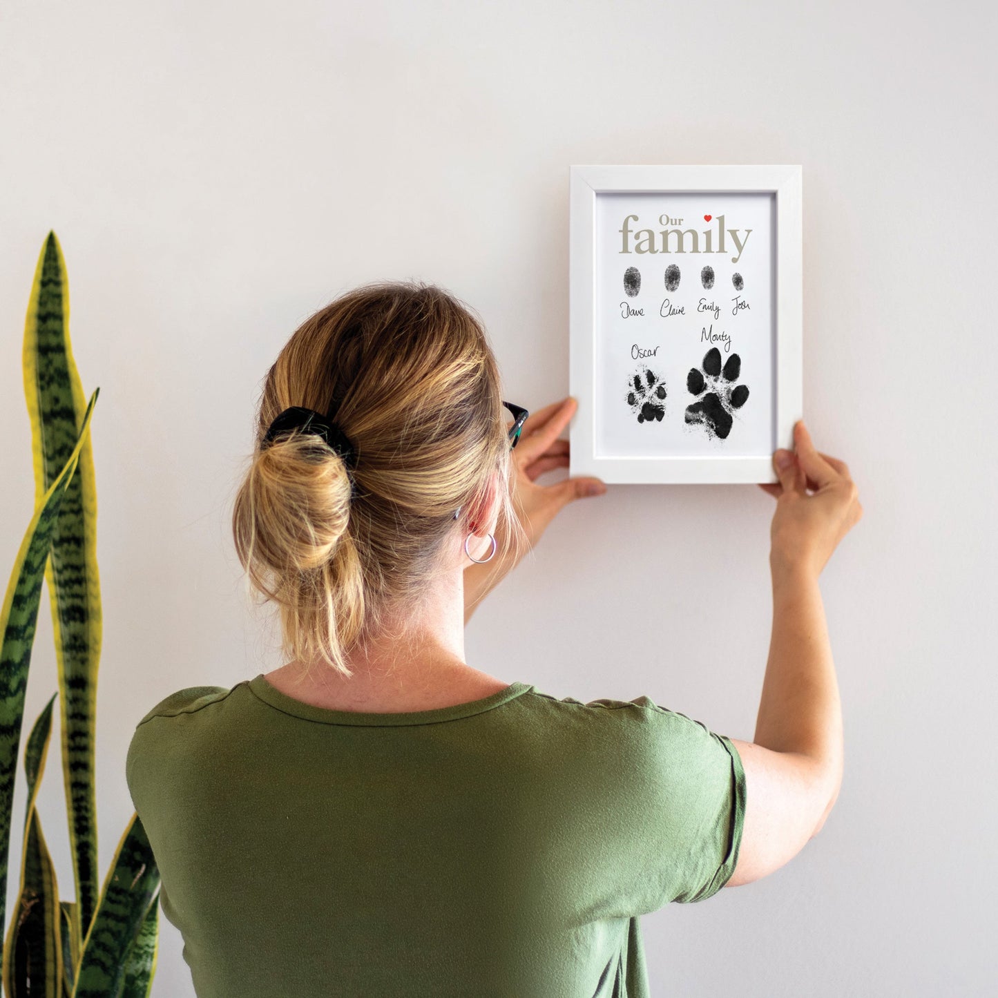 Framed Family Finger/Paw Print Frame With Ink Kit - Oh So Precious