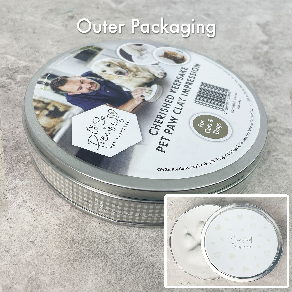 Pet Paw Print Clay Impression Tin - Oh So Precious