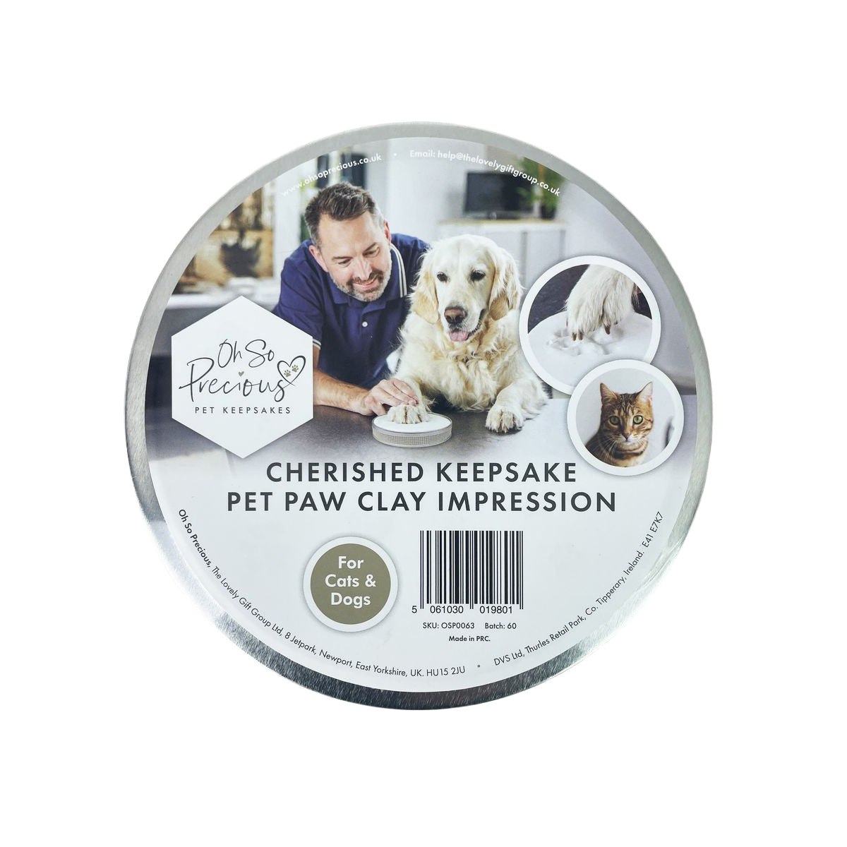 Pet Paw Print Clay Impression Tin - Oh So Precious