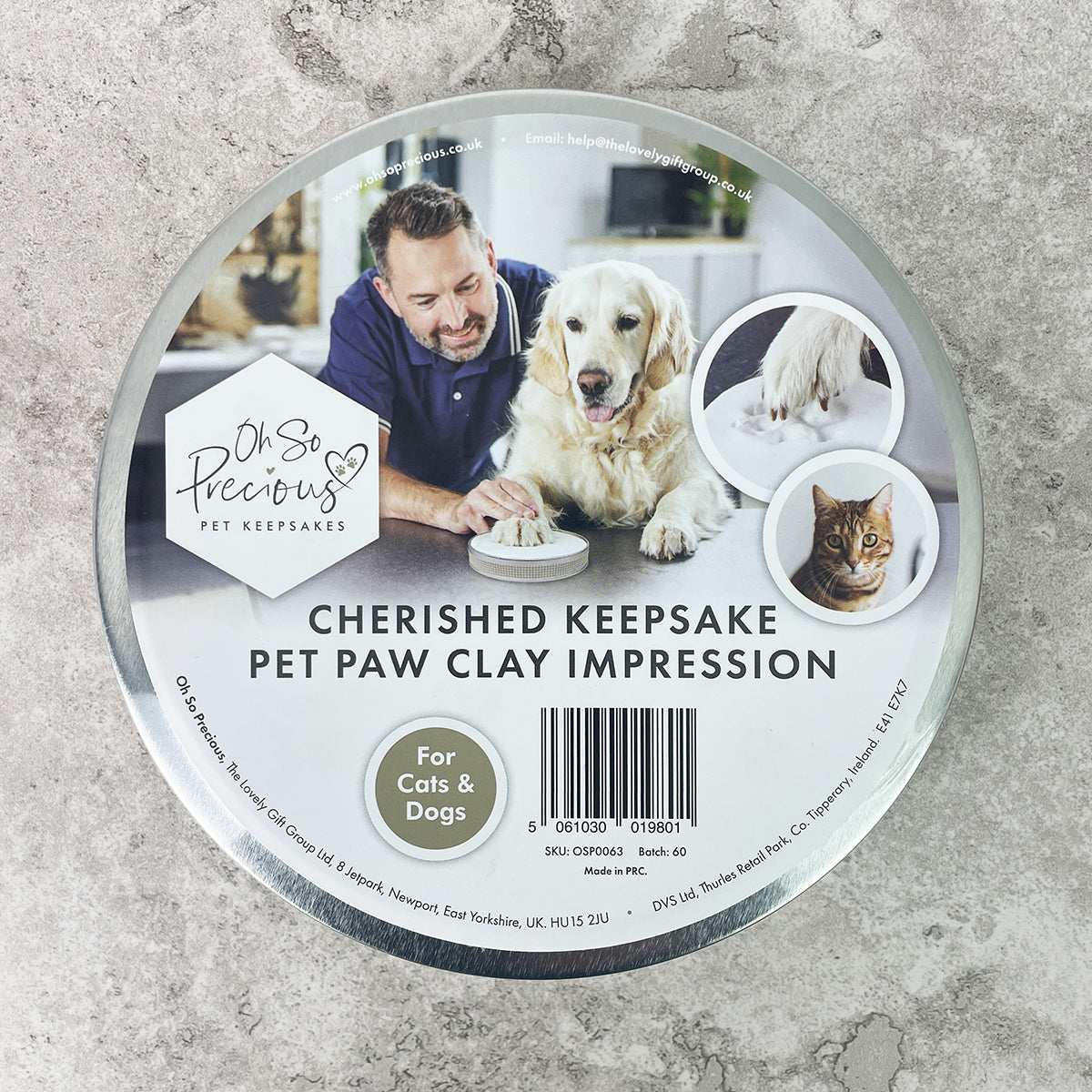 Pet Paw Print Clay Impression Tin - Oh So Precious