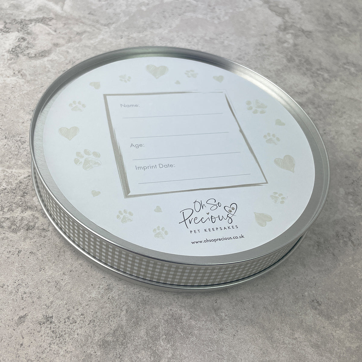 Pet Paw Print Clay Impression Tin - Oh So Precious