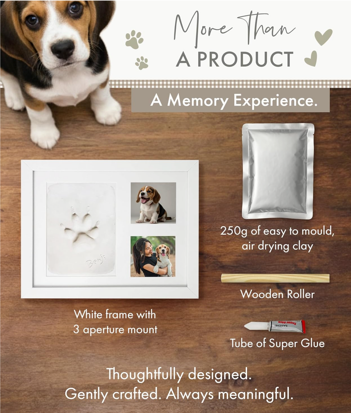 Paw Print Clay Mould & Photo Frame Kit - Oh So Precious