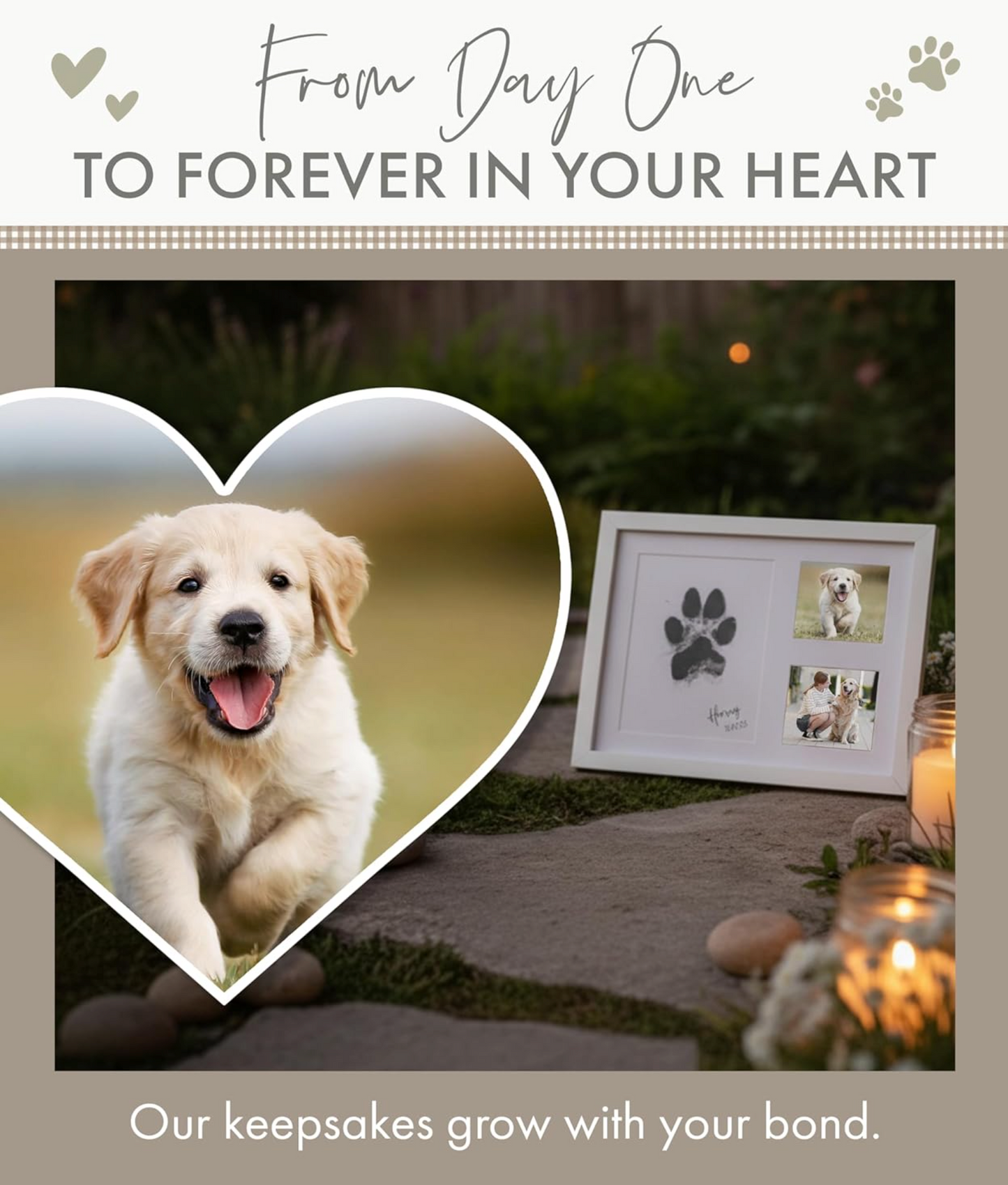 Personalised Paw Print Ink Keepsake Photo Frame Kit