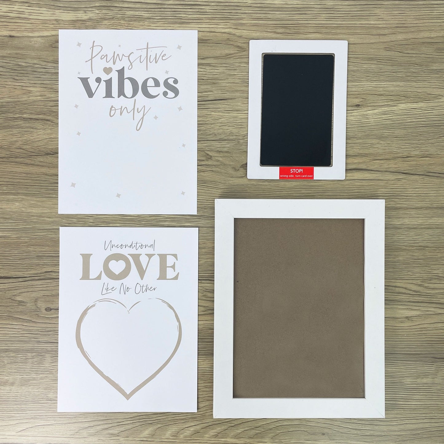 Paw Print Ink Picture Frame With 2 Designs + Ink Pad - Oh So Precious