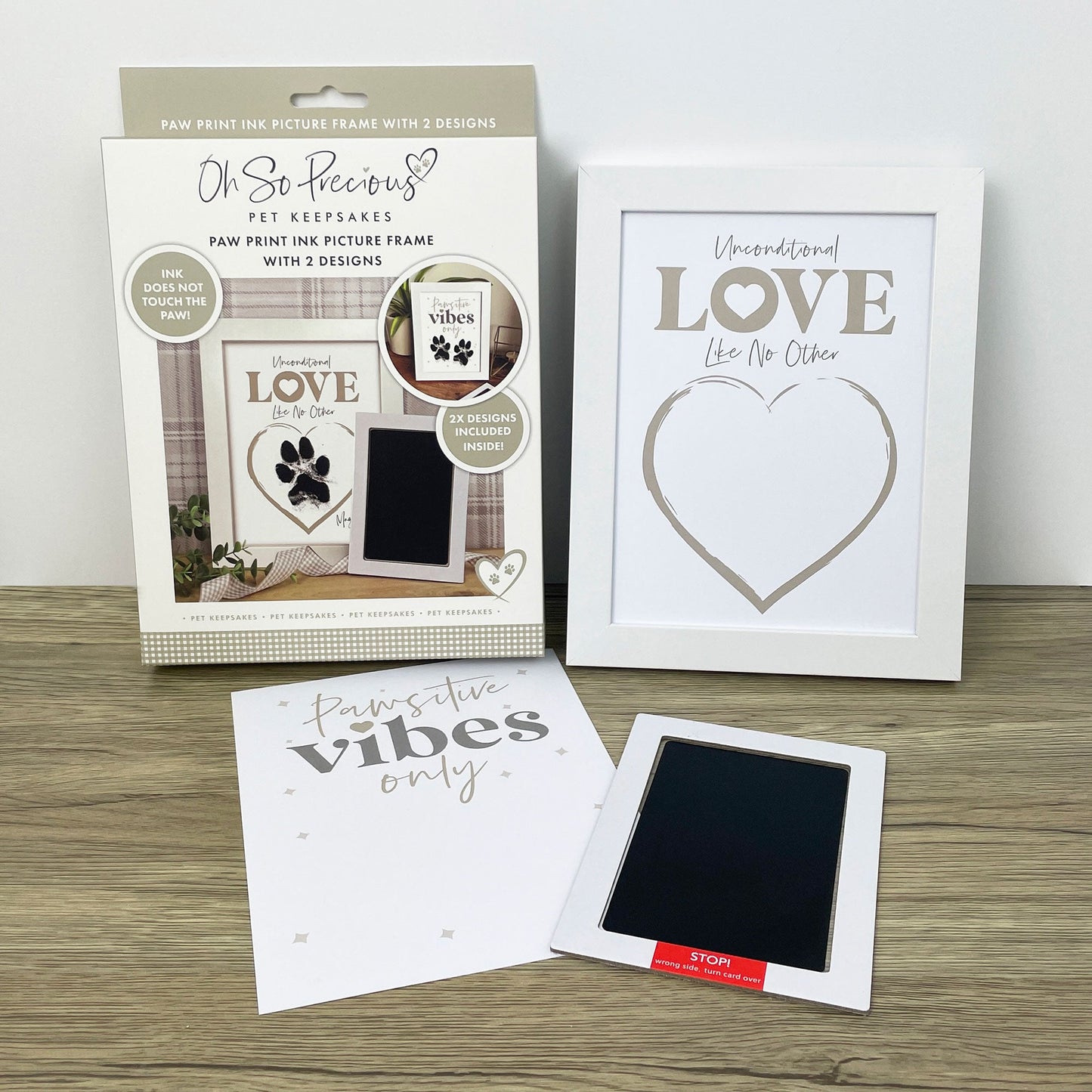 Paw Print Ink Picture Frame With 2 Designs + Ink Pad - Oh So Precious