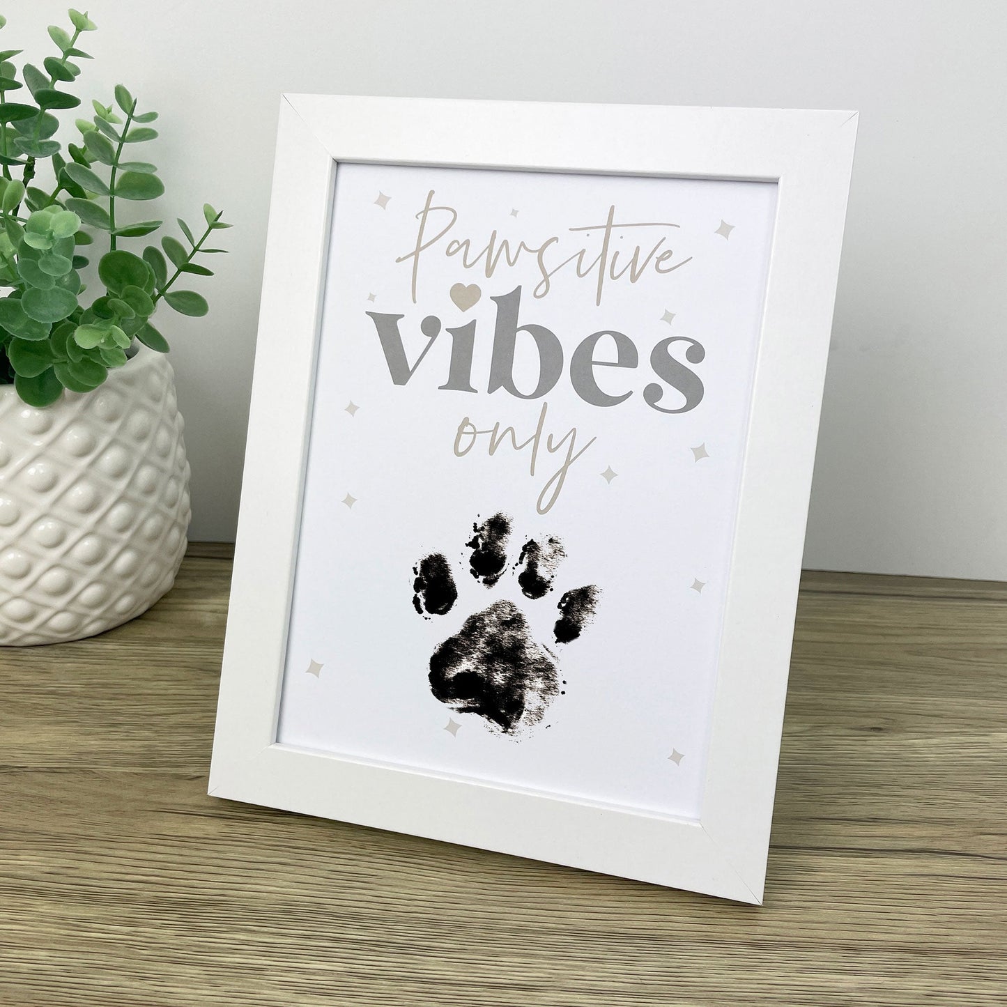 Paw Print Ink Picture Frame With 2 Designs + Ink Pad - Oh So Precious
