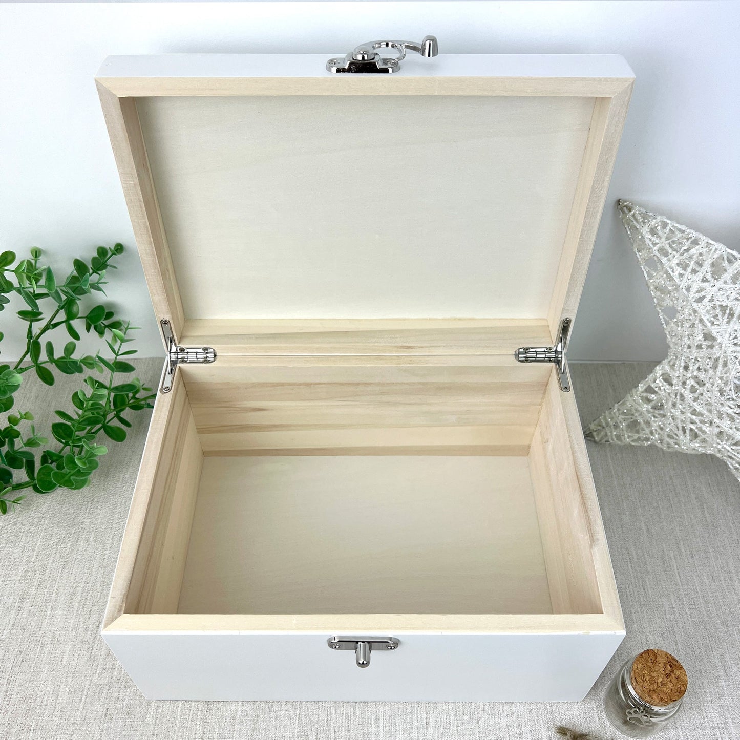 Personalised In Loving Memory Of Pet Photo White Wooden Memorial Keepsake Box - 3 Sizes (22cm | 27cm | 30cm)