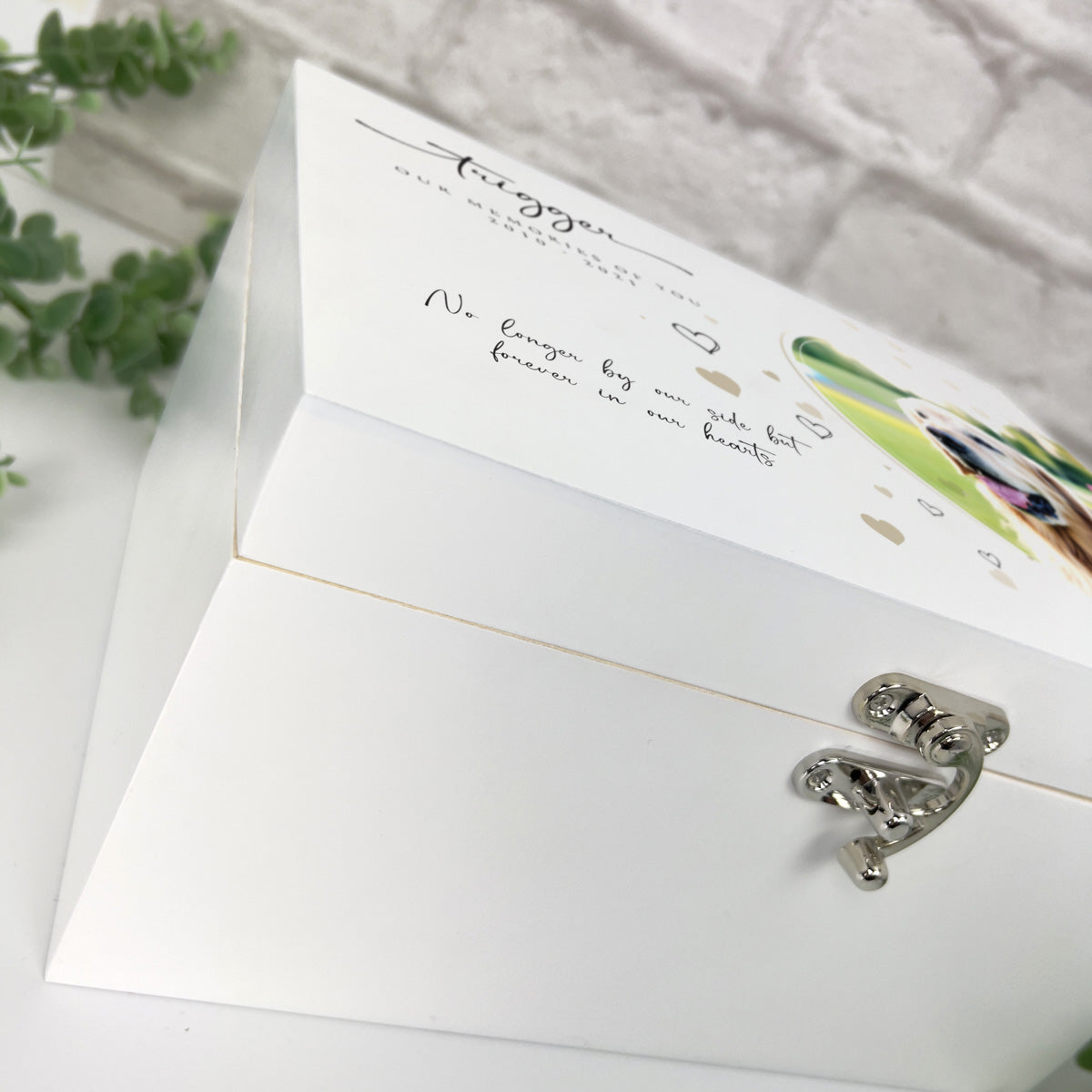 Personalised Pet Photo Memorial White Wooden Keepsake Box - 3 Sizes (22cm | 27cm | 30cm)