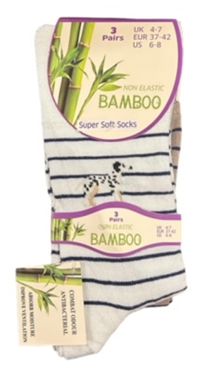 Pack of 3 bamboo non-elastic socks