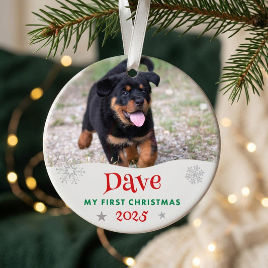Pet Photo Ceramic Disc Hanging Decoration + Gift Box